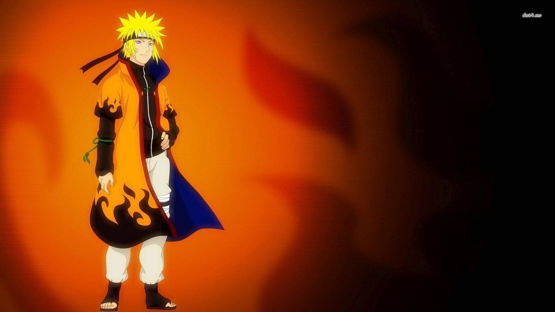 Minato în haină portocalie, fundal Naruto Shippuden. — Naruto Fundal