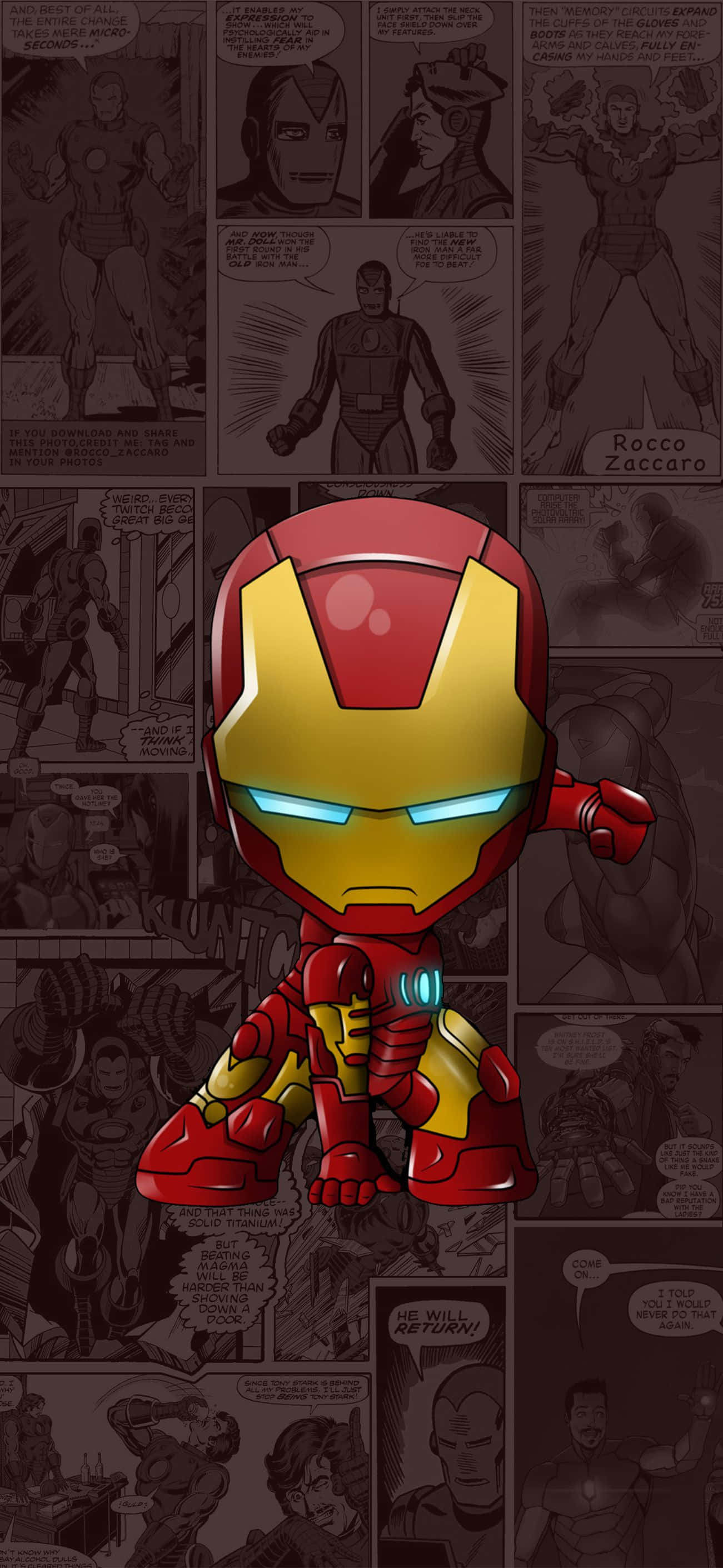 Mini Iron Man pentru iPhone X Fundal