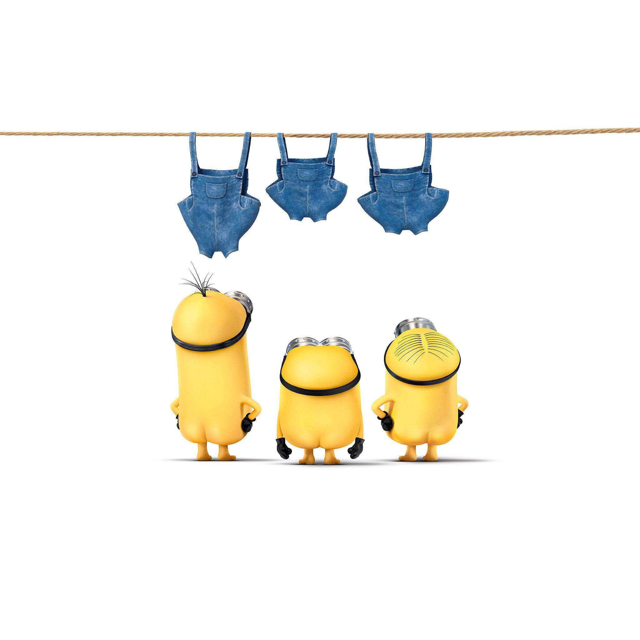 Minioniști drăguți dezgoliți pentru iPad Fundal