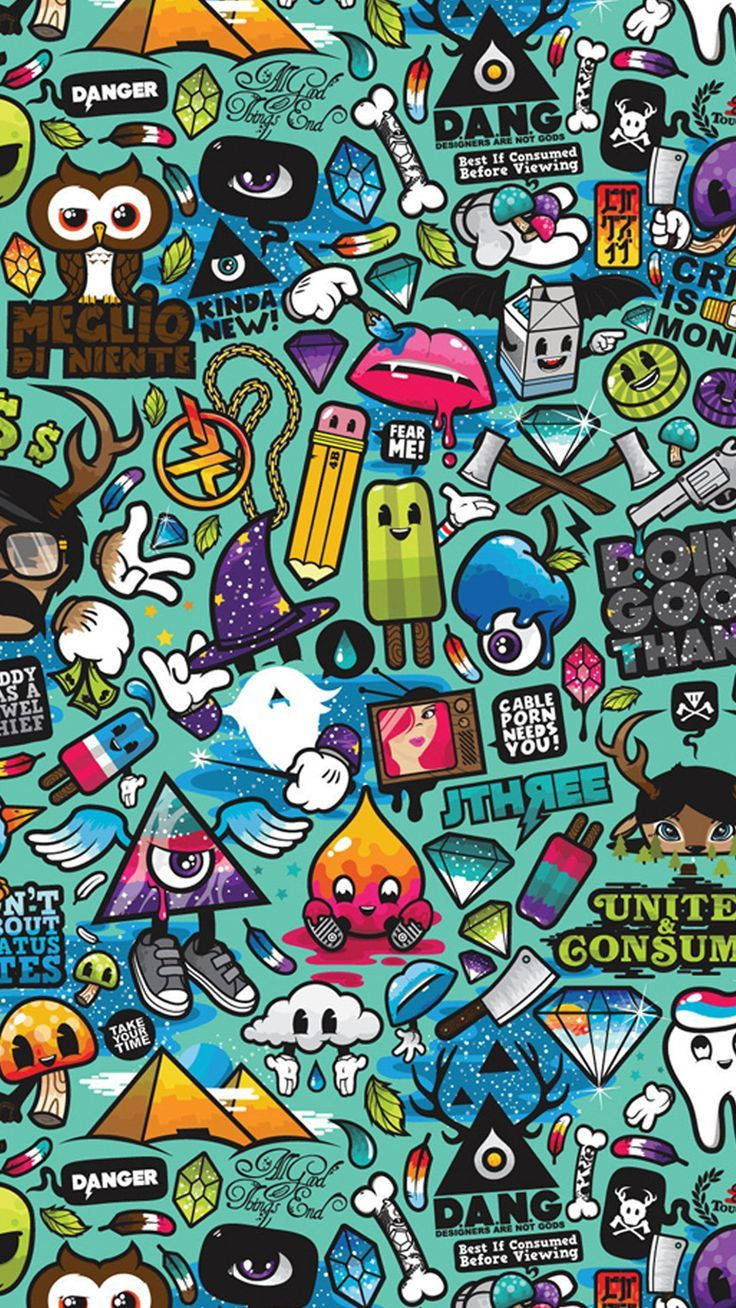 Mobilă cu doodle-uri cool Fundal