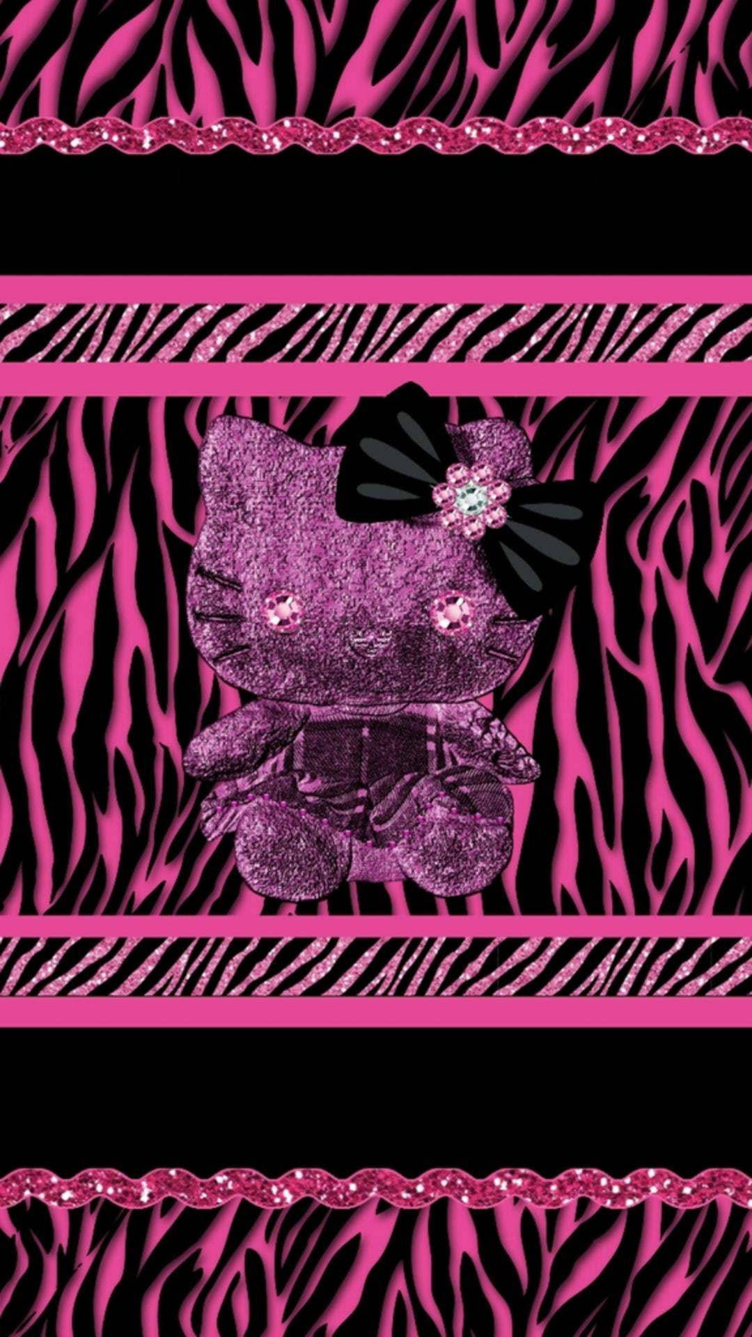 Model Animal Hello Kitty Negru Fundal