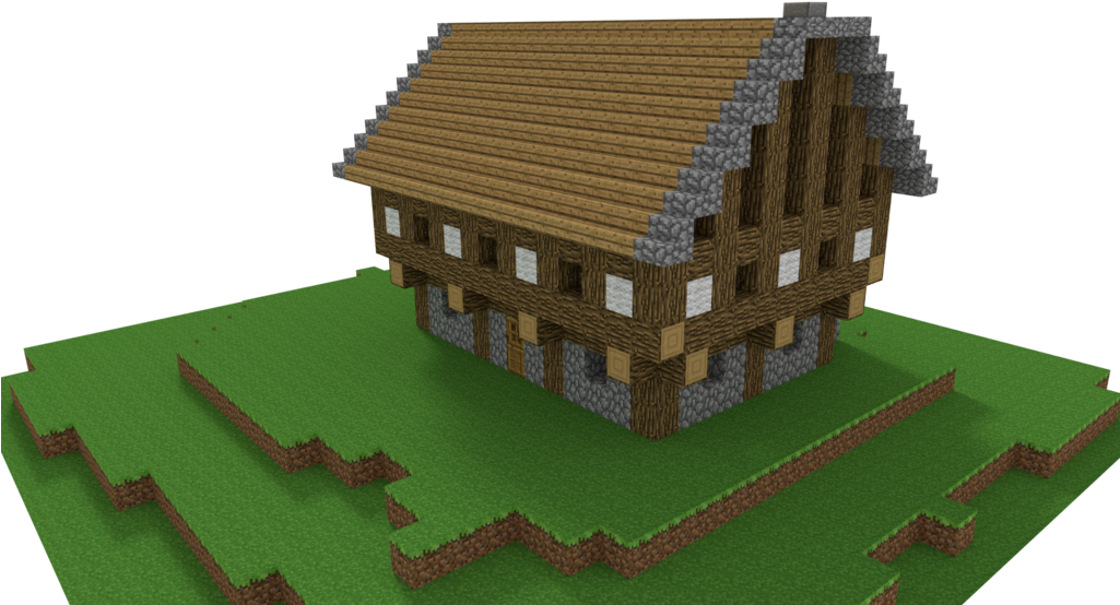Model de conac virtual în stil Minecraft Fundal
