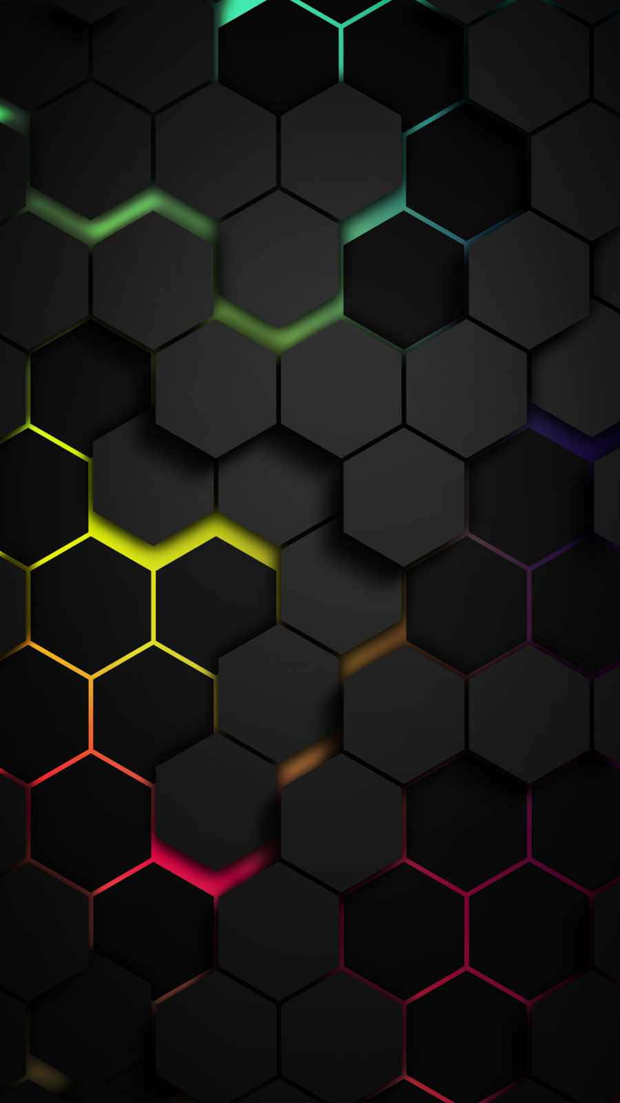 Model de fagure hexagonal curcubeu și negru Fundal