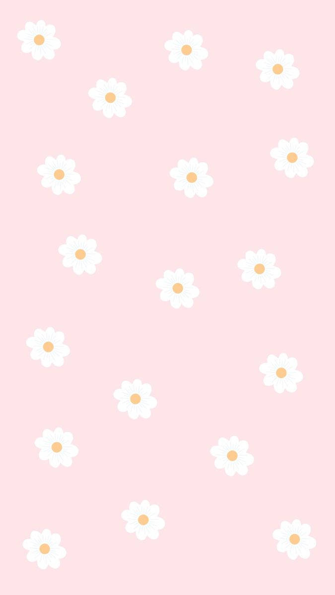 Model Floral Kawaii Roz Fără Sudură Fundal