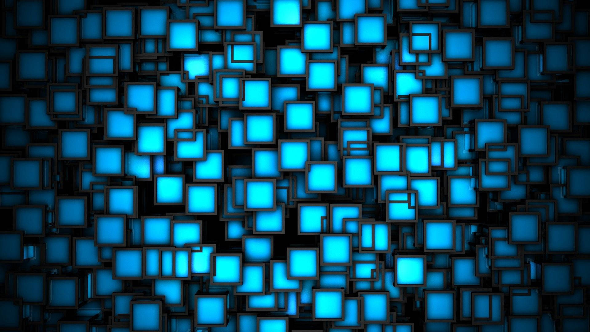 Model geometric cu pătrate albastre pe fundal negru Fundal