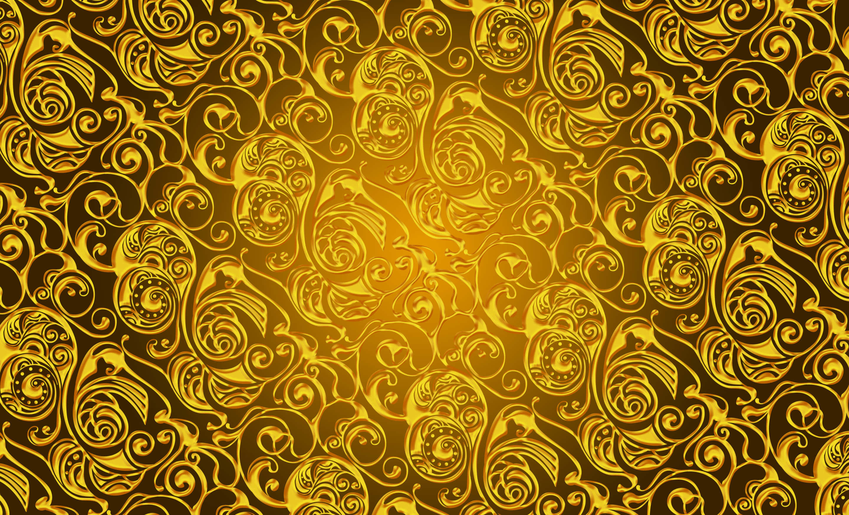 Model Paisley Intricat pe Fundal Auriu Fundal