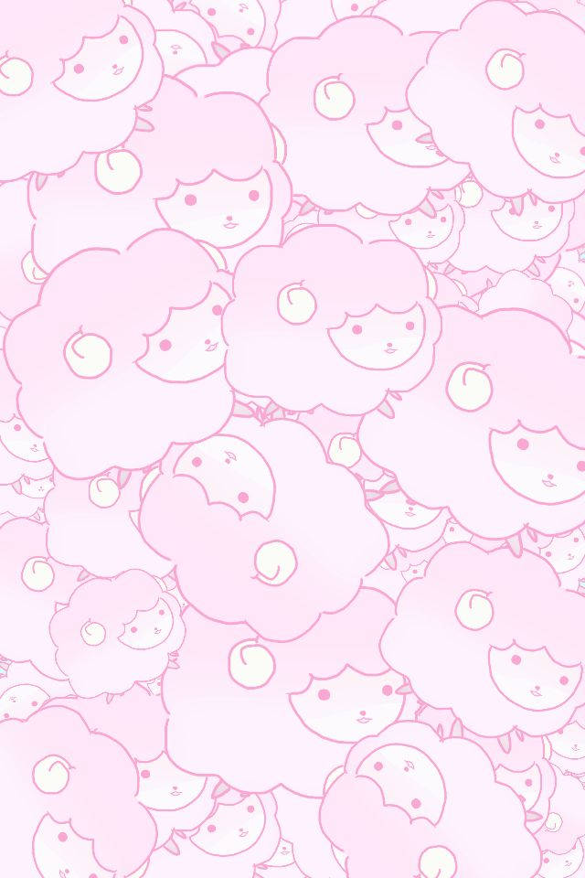 Model Seamless cu Oi Roz Kawaii Fundal