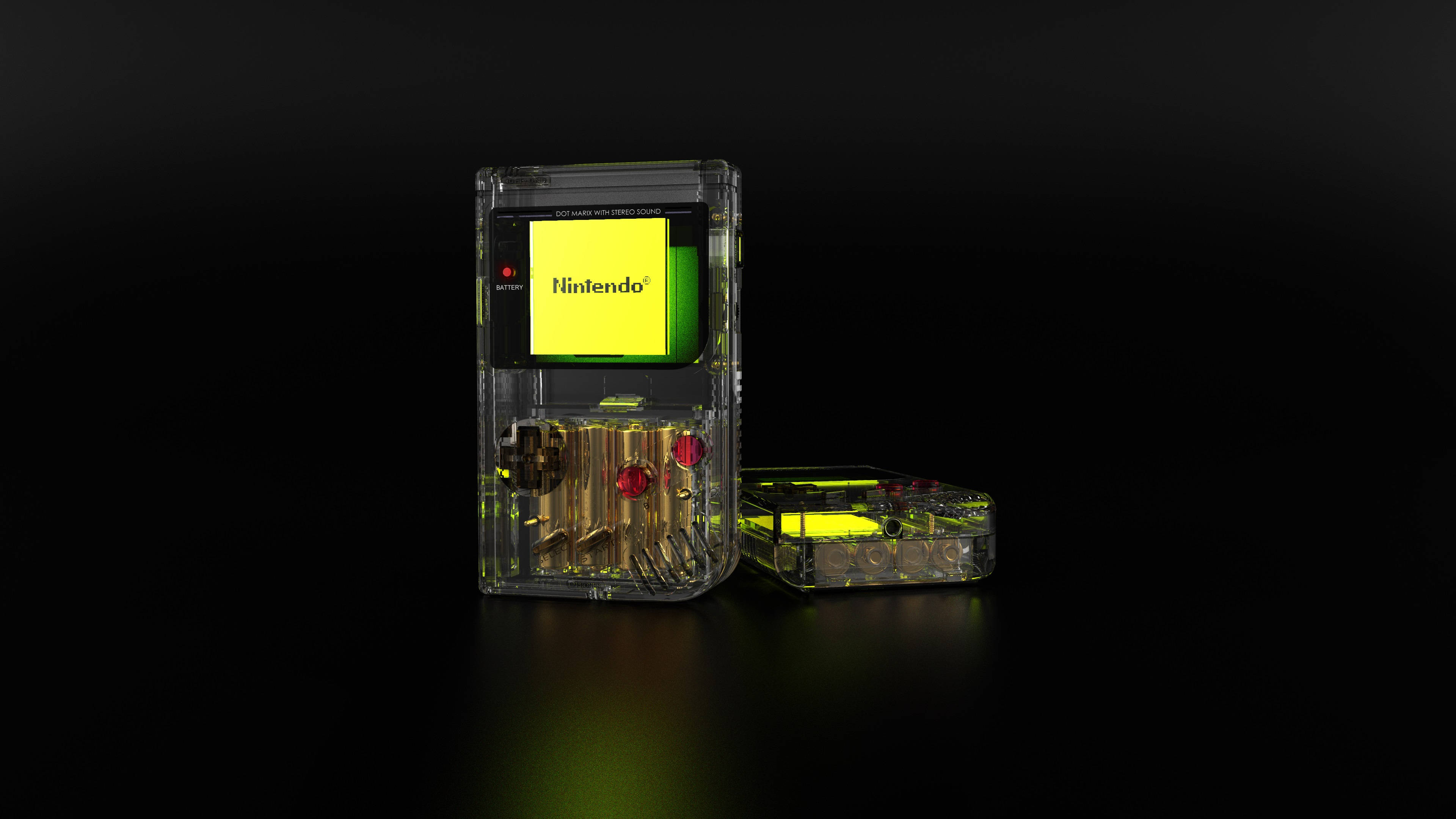 Modele Nintendo Game Boy Transparente Luminoase Verde Fundal
