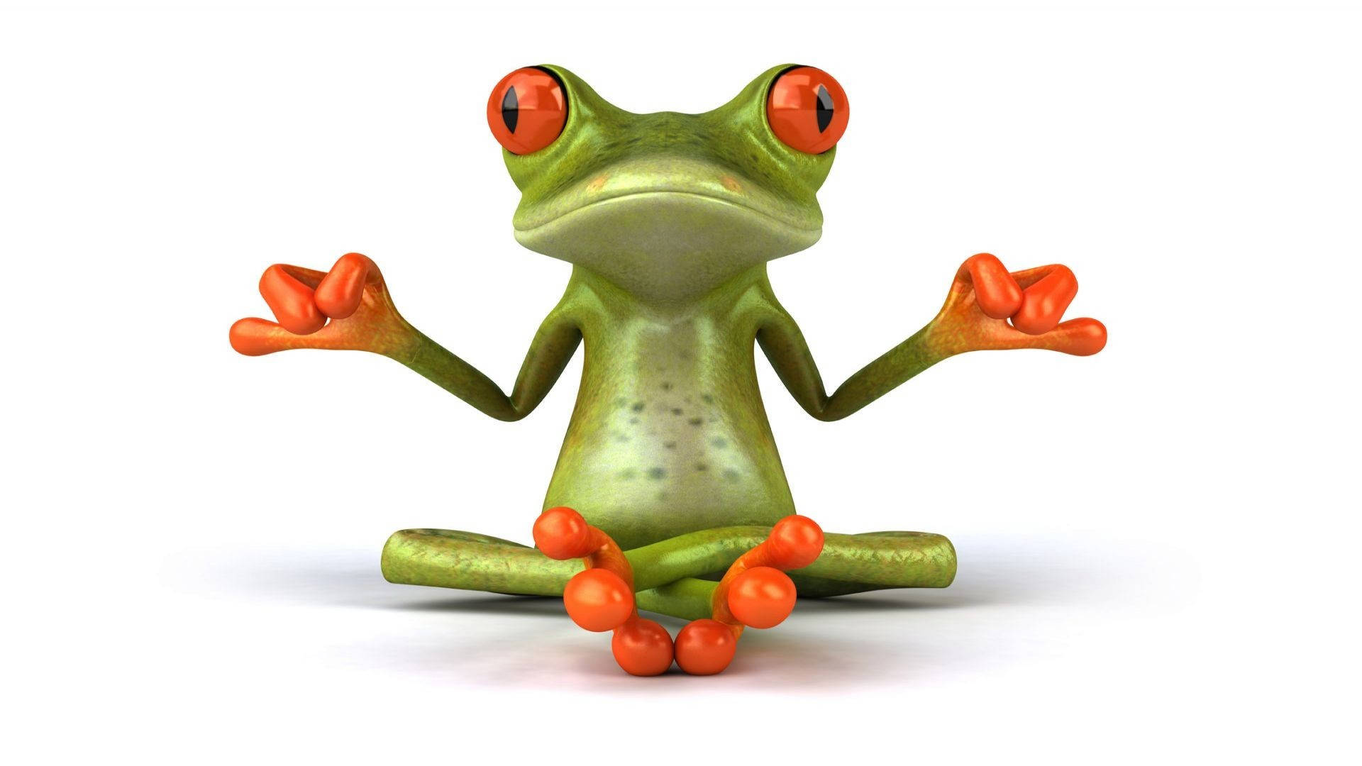 Momente Linistite cu o Broscuta Kawaii in Meditatie Fundal