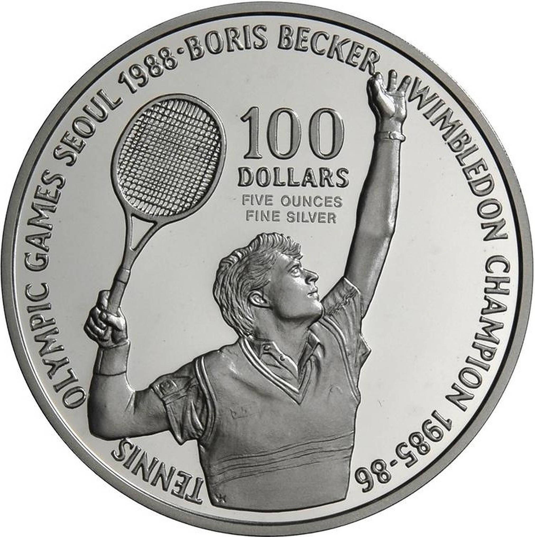 Moneda de argint Boris Becker Fundal