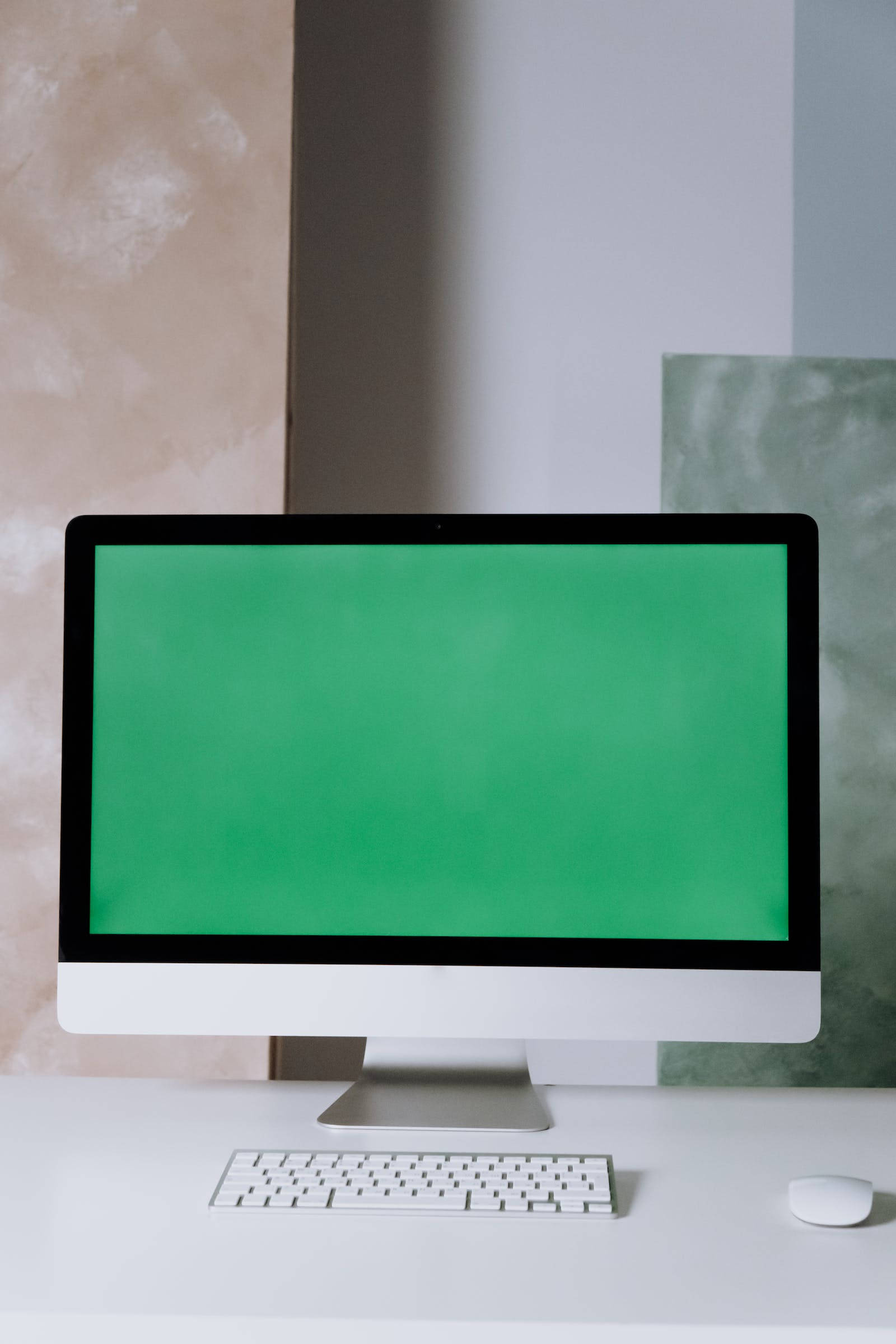 Monitor PC Apple cu Ecran Verde Fundal