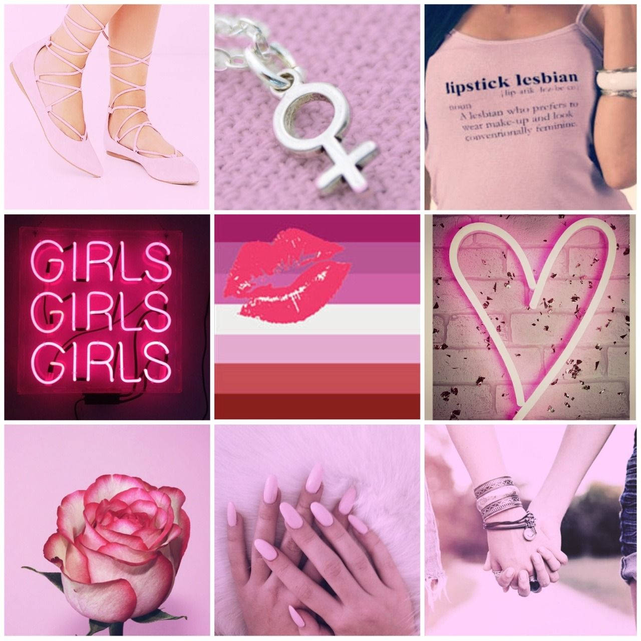 Montaj Estetic Lesbian Roz Fundal