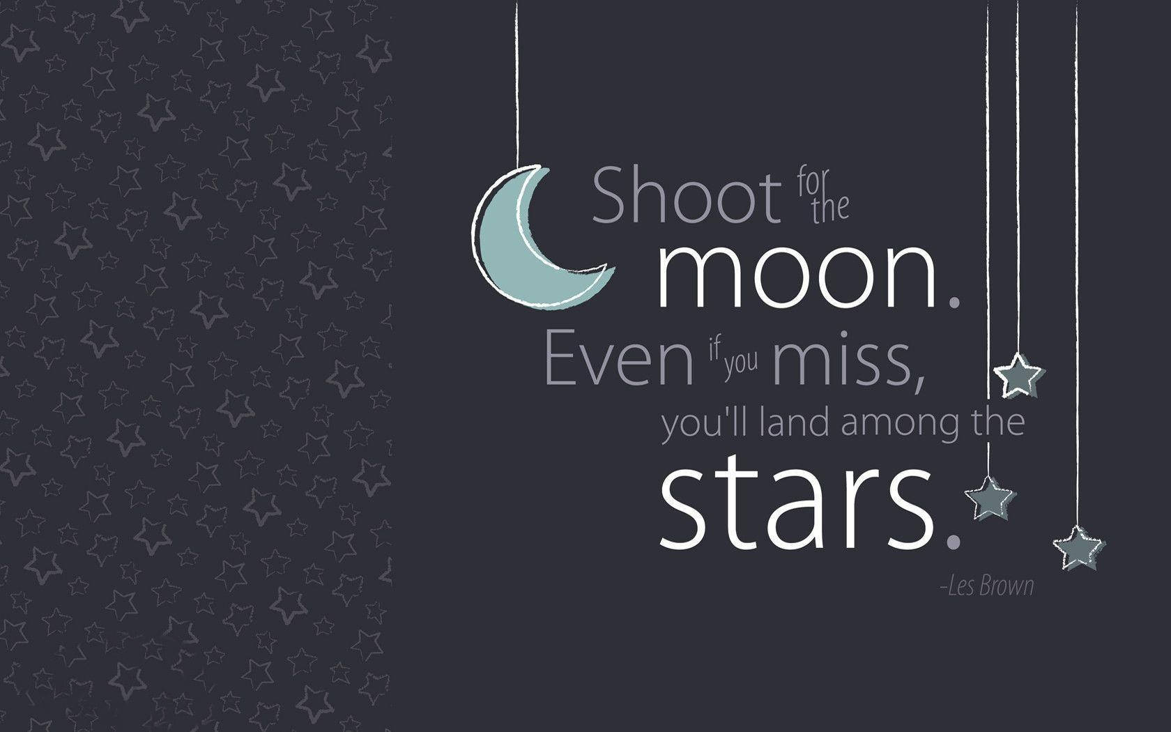 Moon And Stars Desktop cu Citat Motivațional Fundal