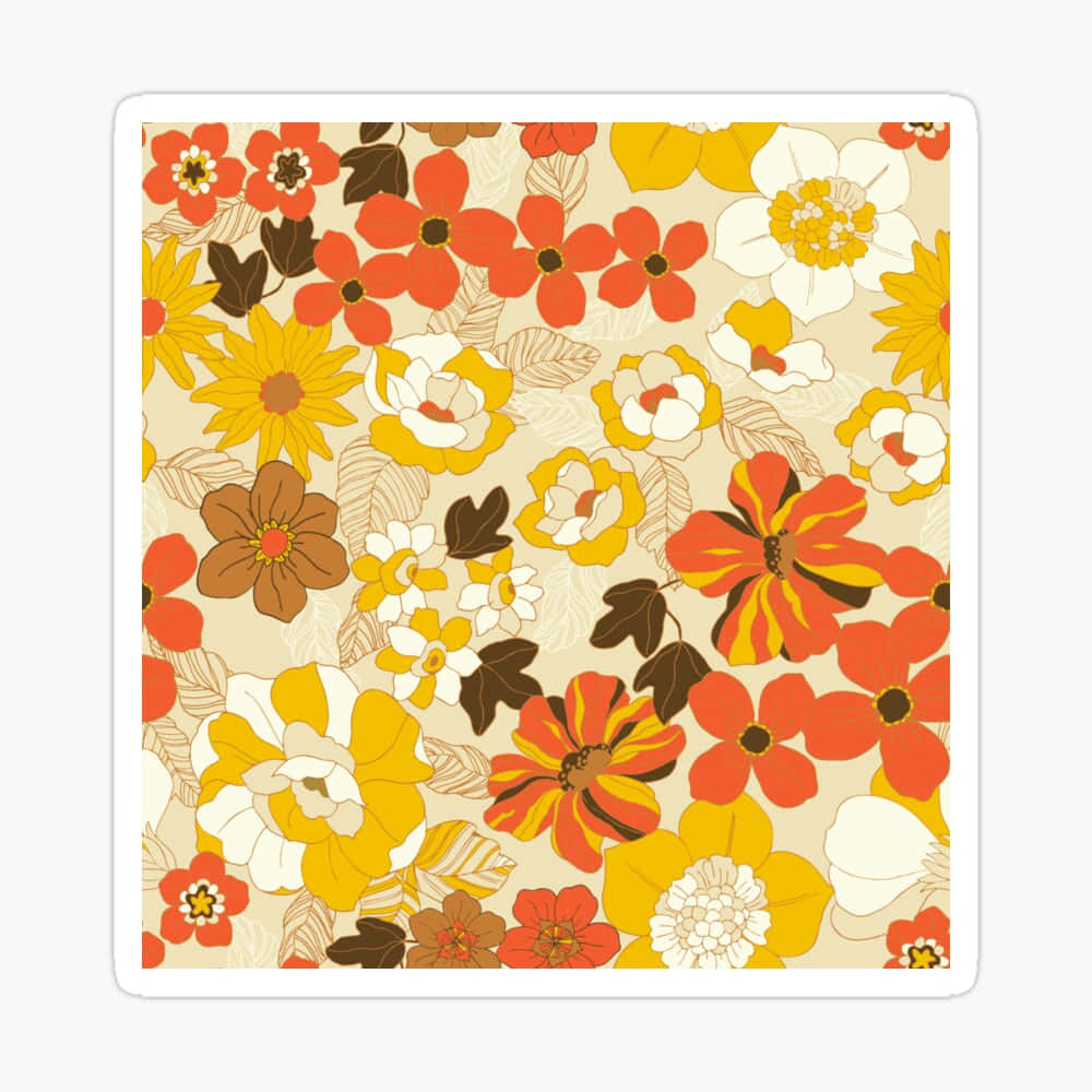 Motiv floral cald din anii 70 Fundal