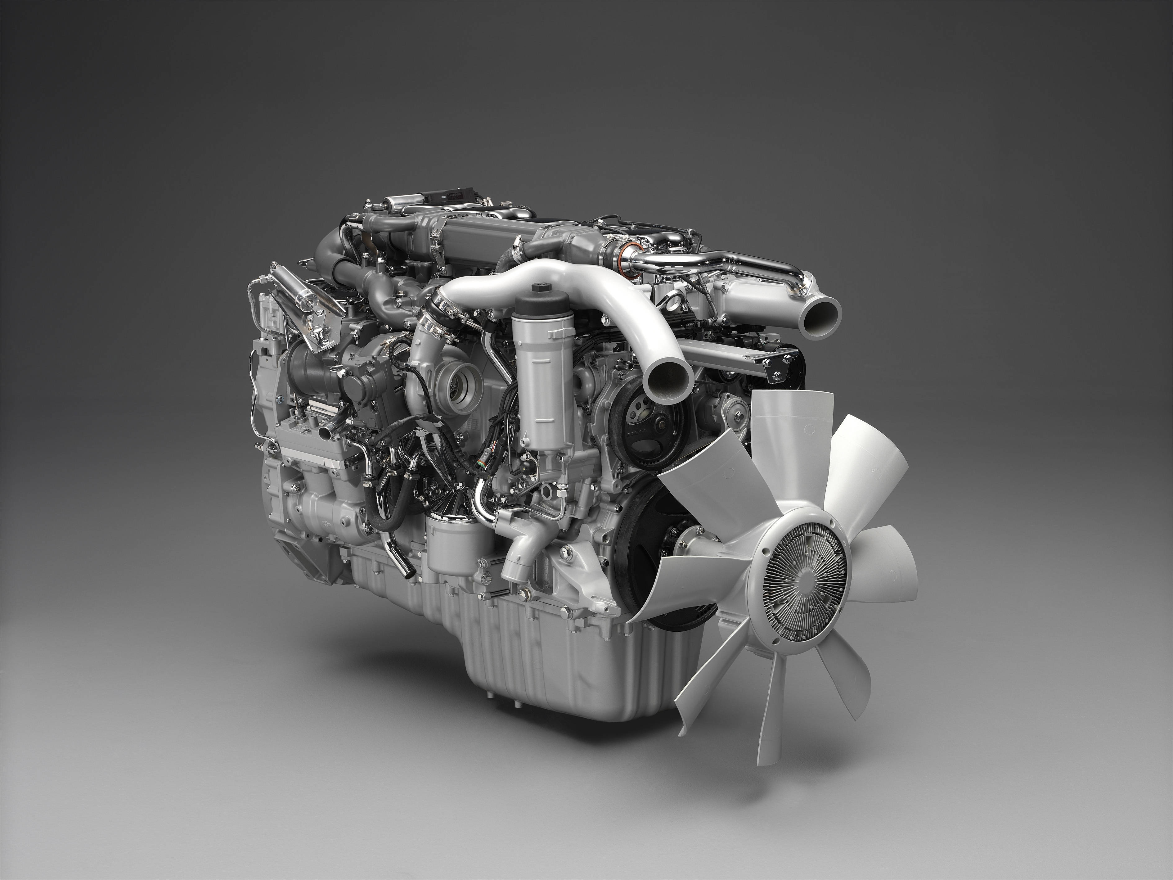 Motor mecanic 3D într-un design gri elegant Fundal