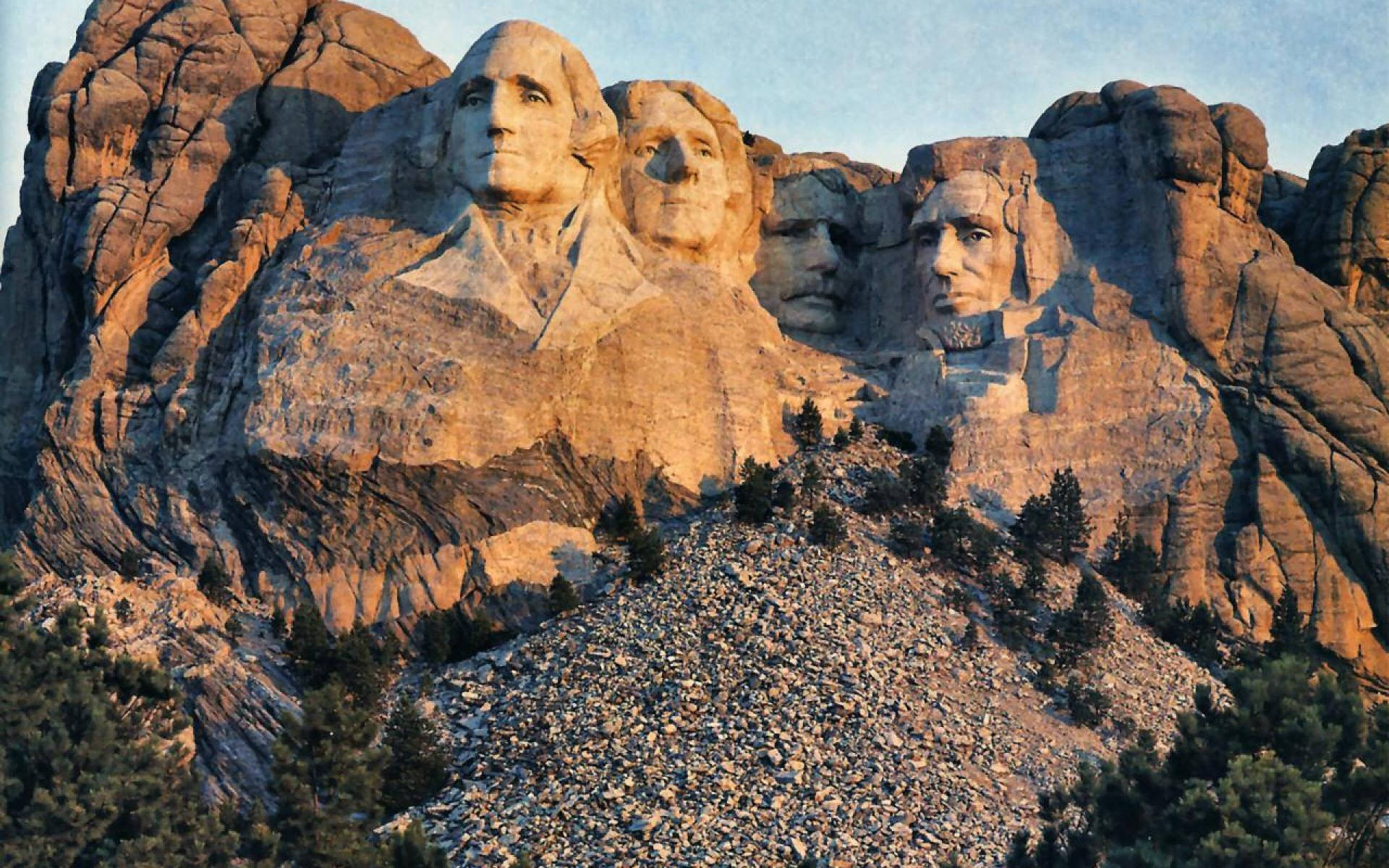 Mount Rushmore în Ora de Aur Fundal