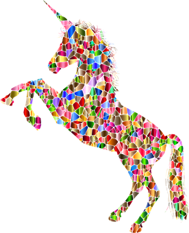 Mozaic Colorat Unicorn Fundal