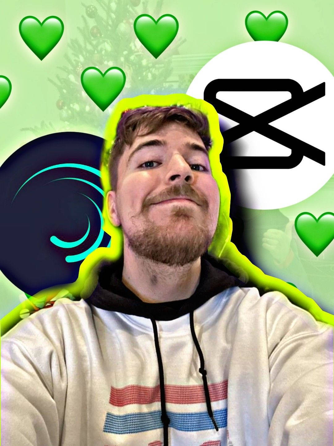 Mr Beast pe fundal verde estetic Fundal