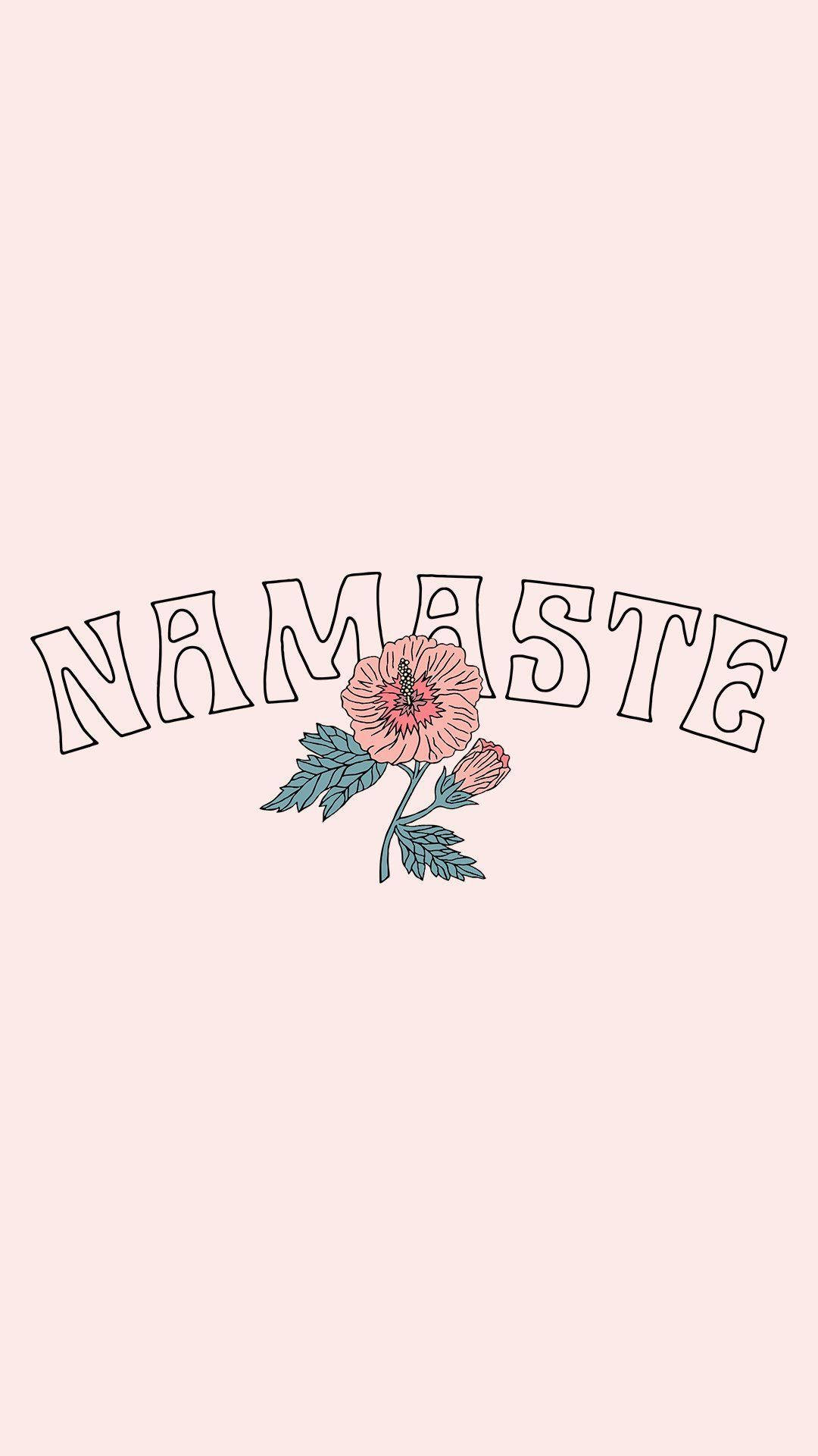 Namaste spirituală estetică cu floare Fundal
