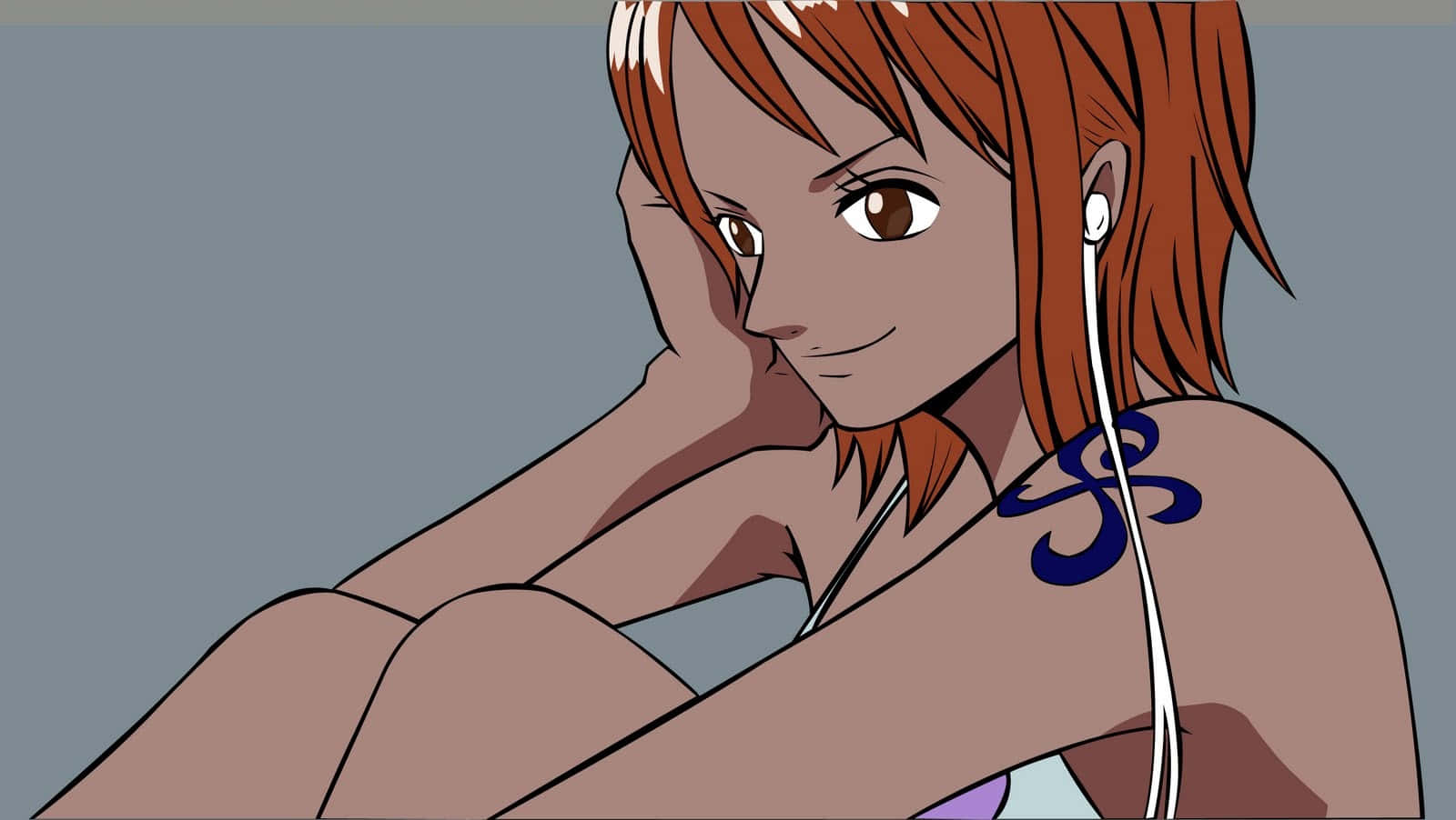 Nami One Piece ascultând muzică Fundal