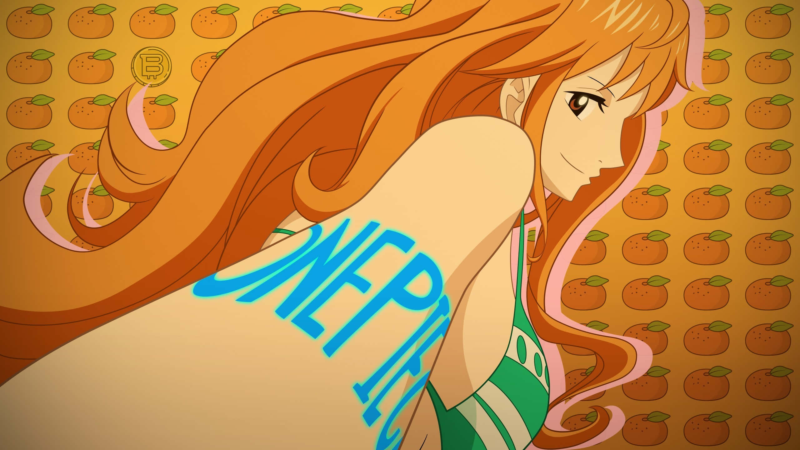 Nami One Piece cu păr lung Fundal
