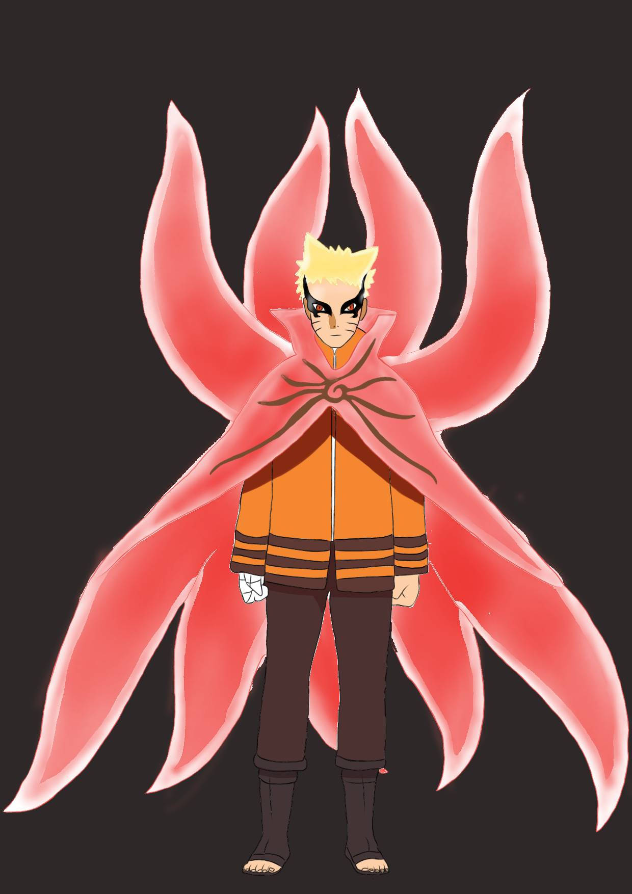 Naruto Baryon Mode Nouă Cozi Fundal