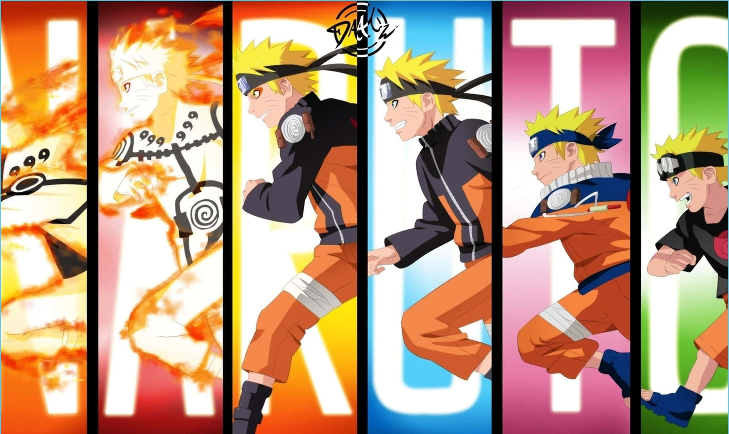 Naruto care se transformă pe un fundal estetic pentru calculator Fundal