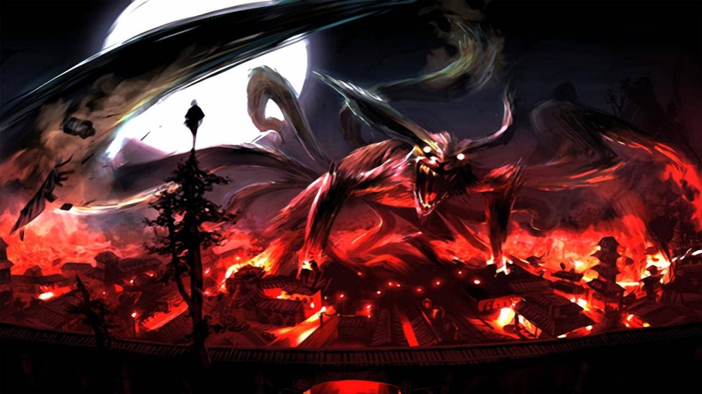 Naruto cu Opt Cozi PC Fundal