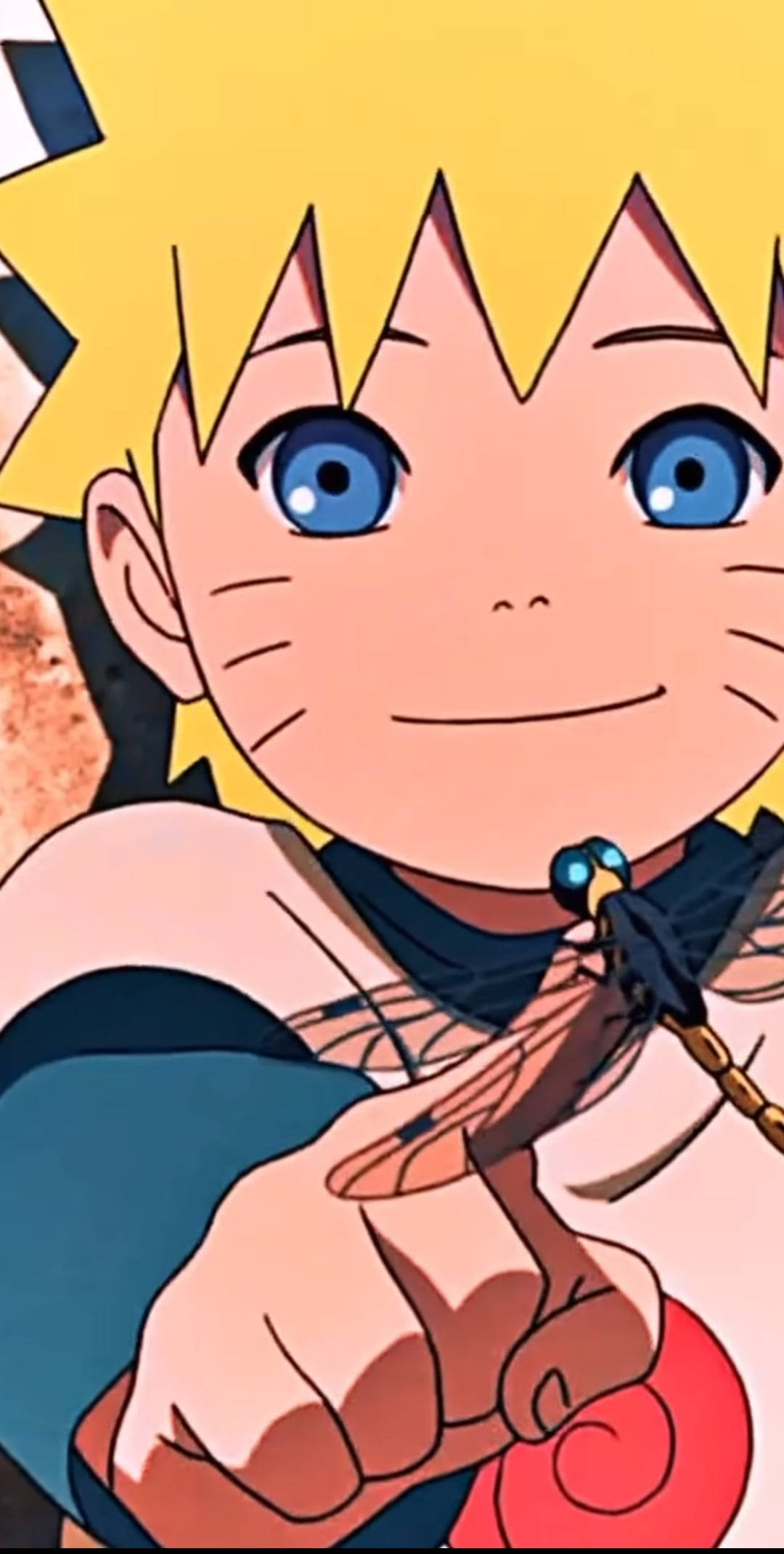 Naruto drăguț cu o libelulă Fundal