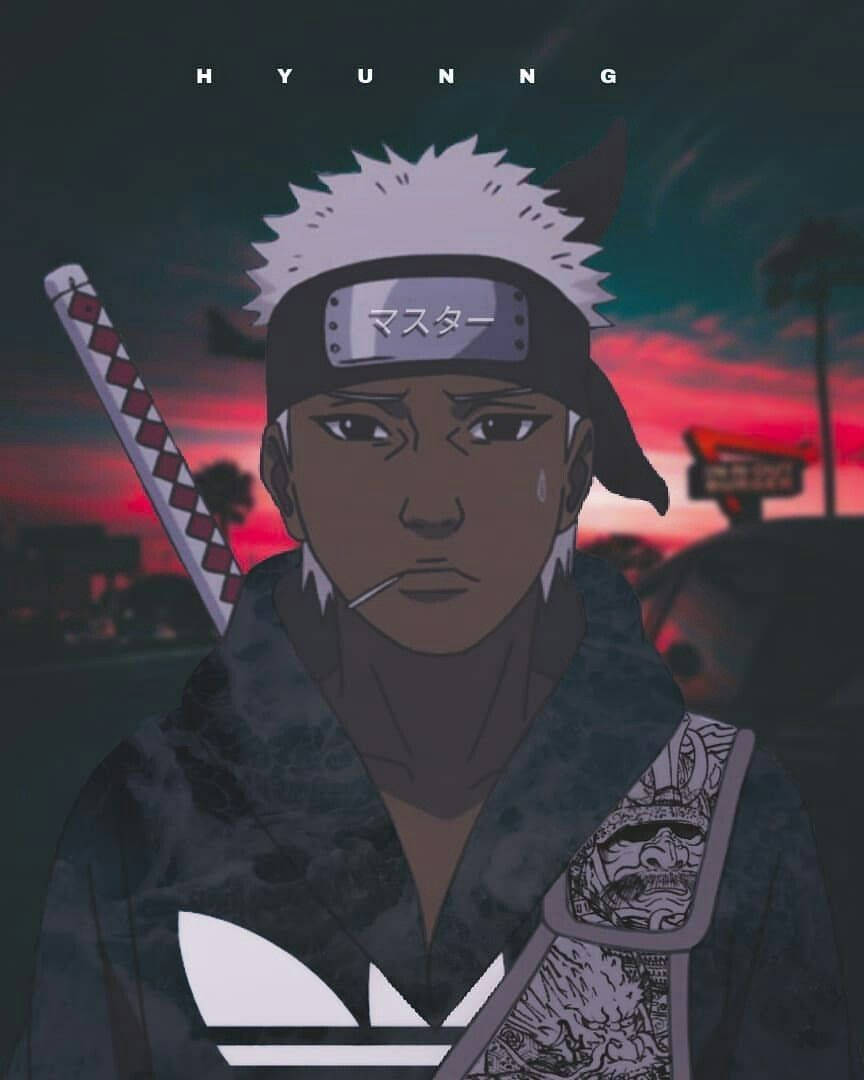 Naruto Drip ca Personaj Anime Omoi Fundal