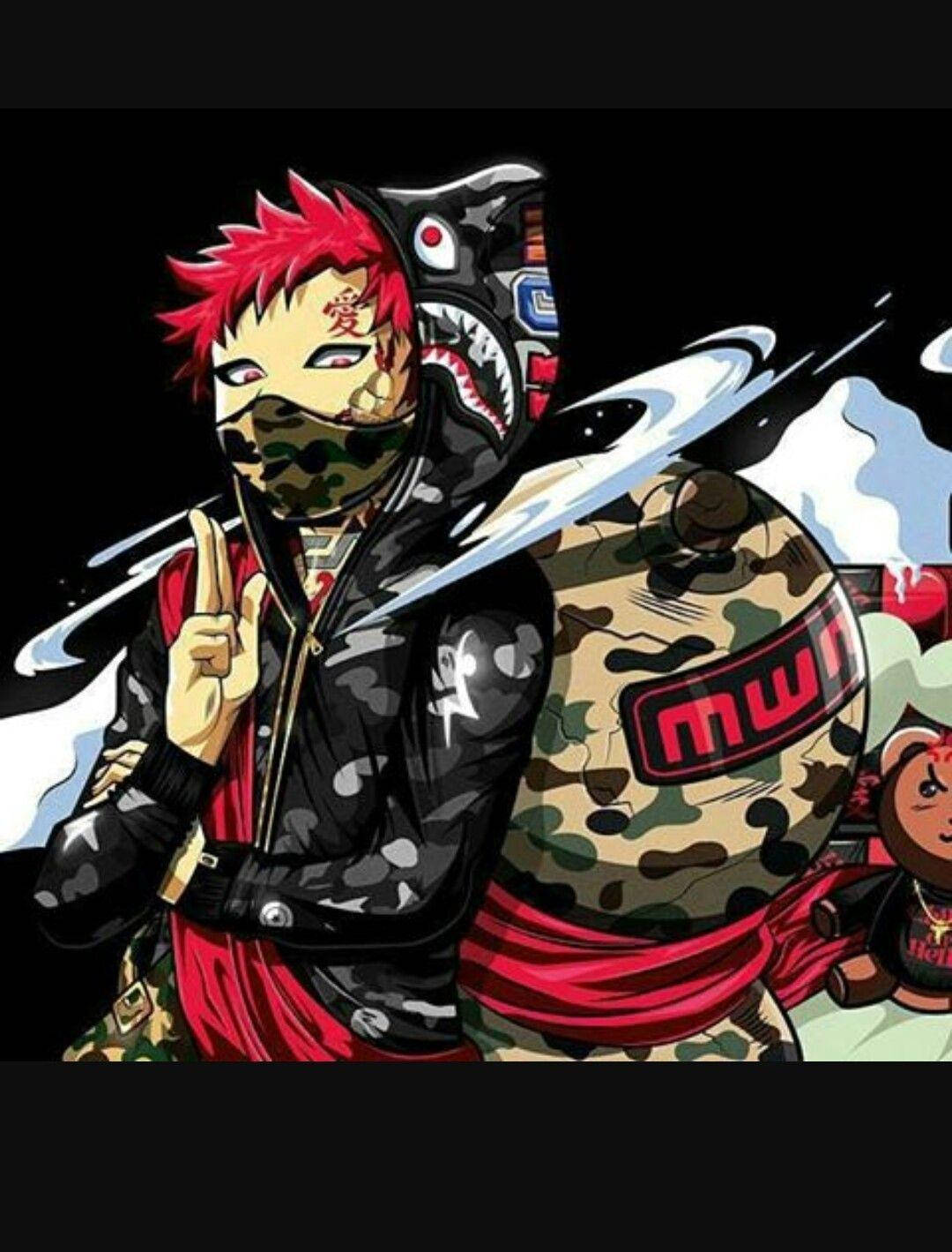 Naruto Drip în Camuflaj Fundal