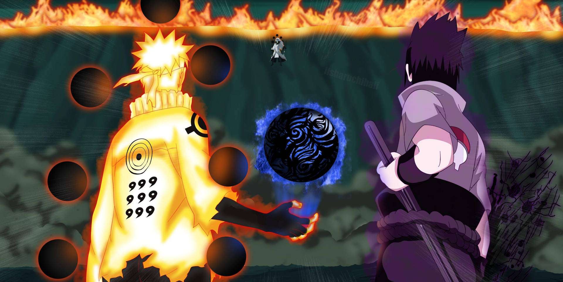 Naruto îl înfruntă pe Uchiha Madara într-una dintre cele mai iconice bătălii din Naruto Shippuden Fundal