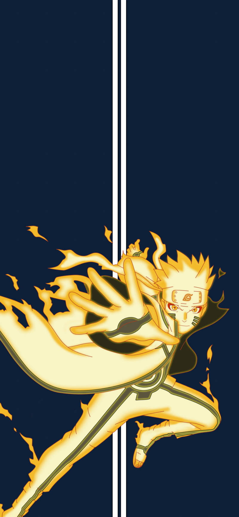 Naruto în flăcări anime minimalist pentru telefon Fundal