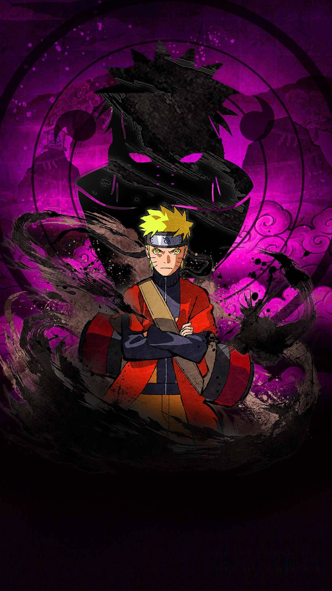 Naruto în Modul Înțelept și Sharinganul lui Sasuke Fundal