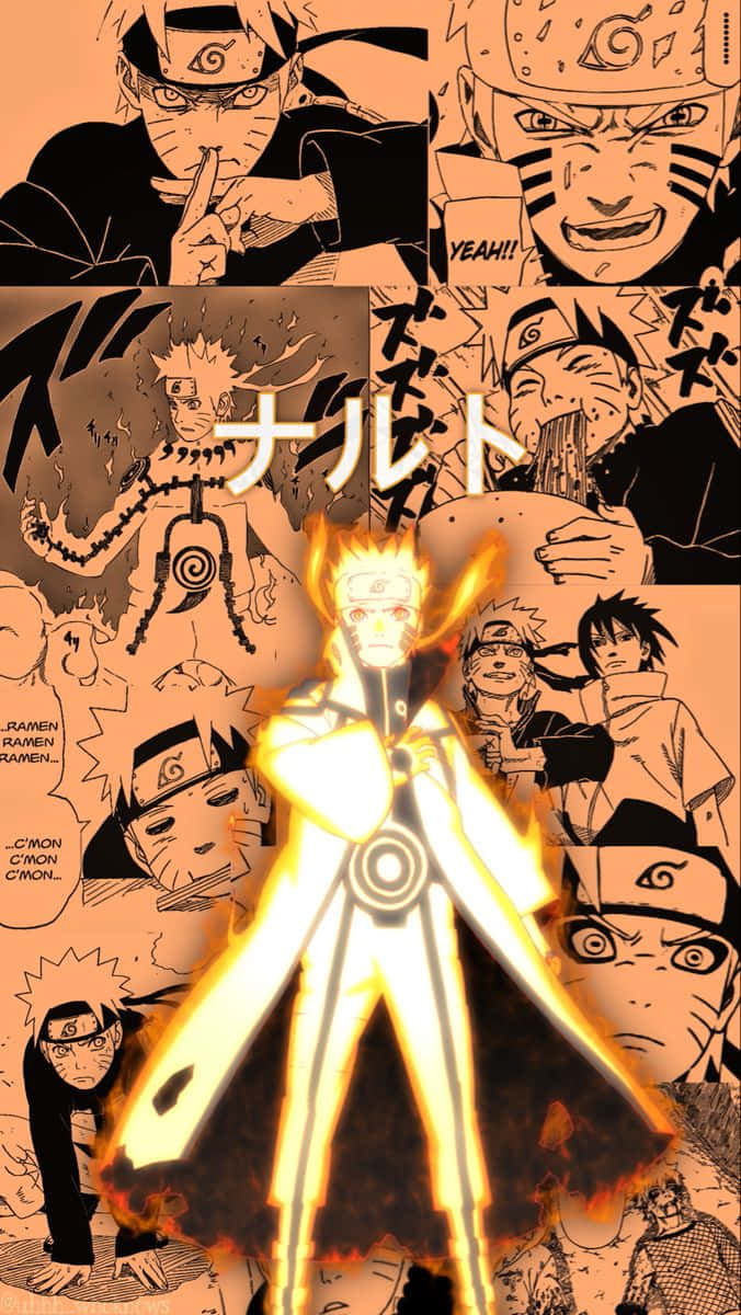Naruto în Modul Chakra, Anime Portocaliu Fundal