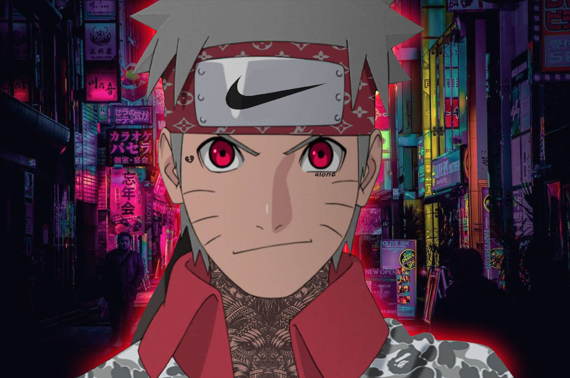 Naruto în stil urban și atitudine cool Fundal