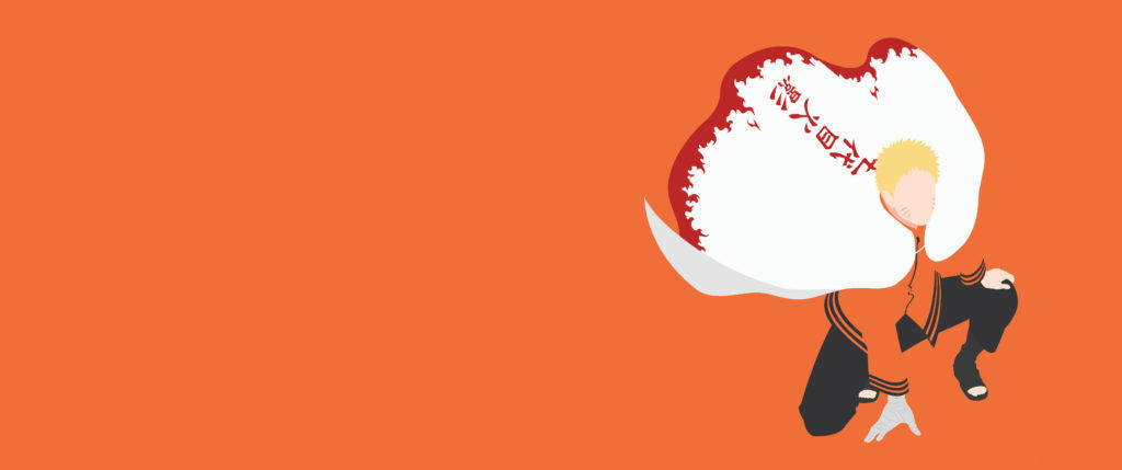 Naruto Kimono Alb Minimalist Anime Fundal