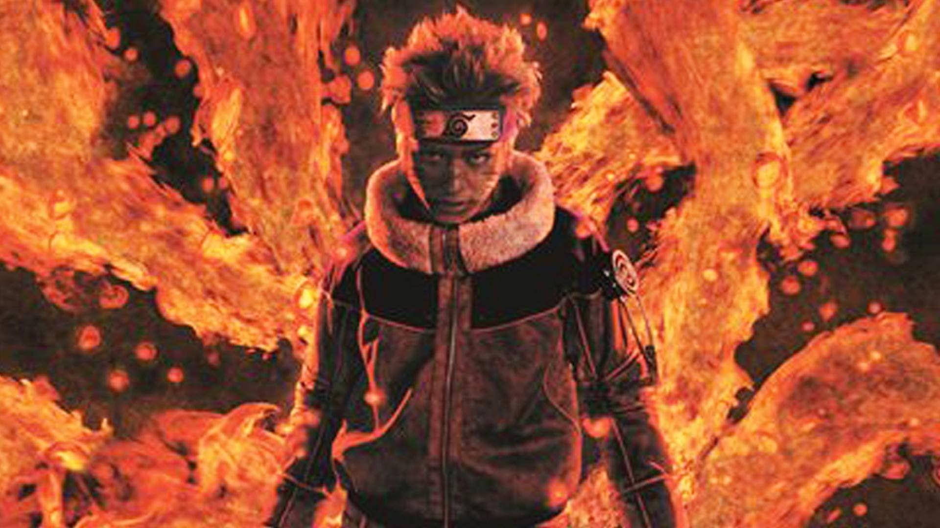 Naruto Live-Action Cozi În Flăcări Fundal