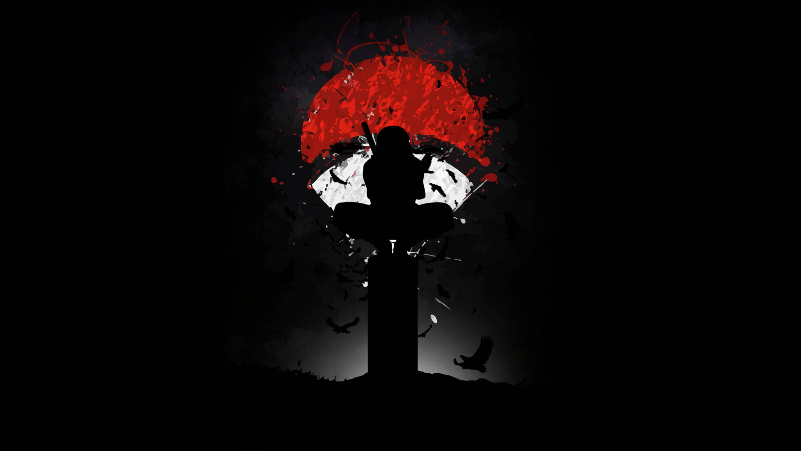Naruto Negru Simbolul Clanului Itachi Uchiha Fundal