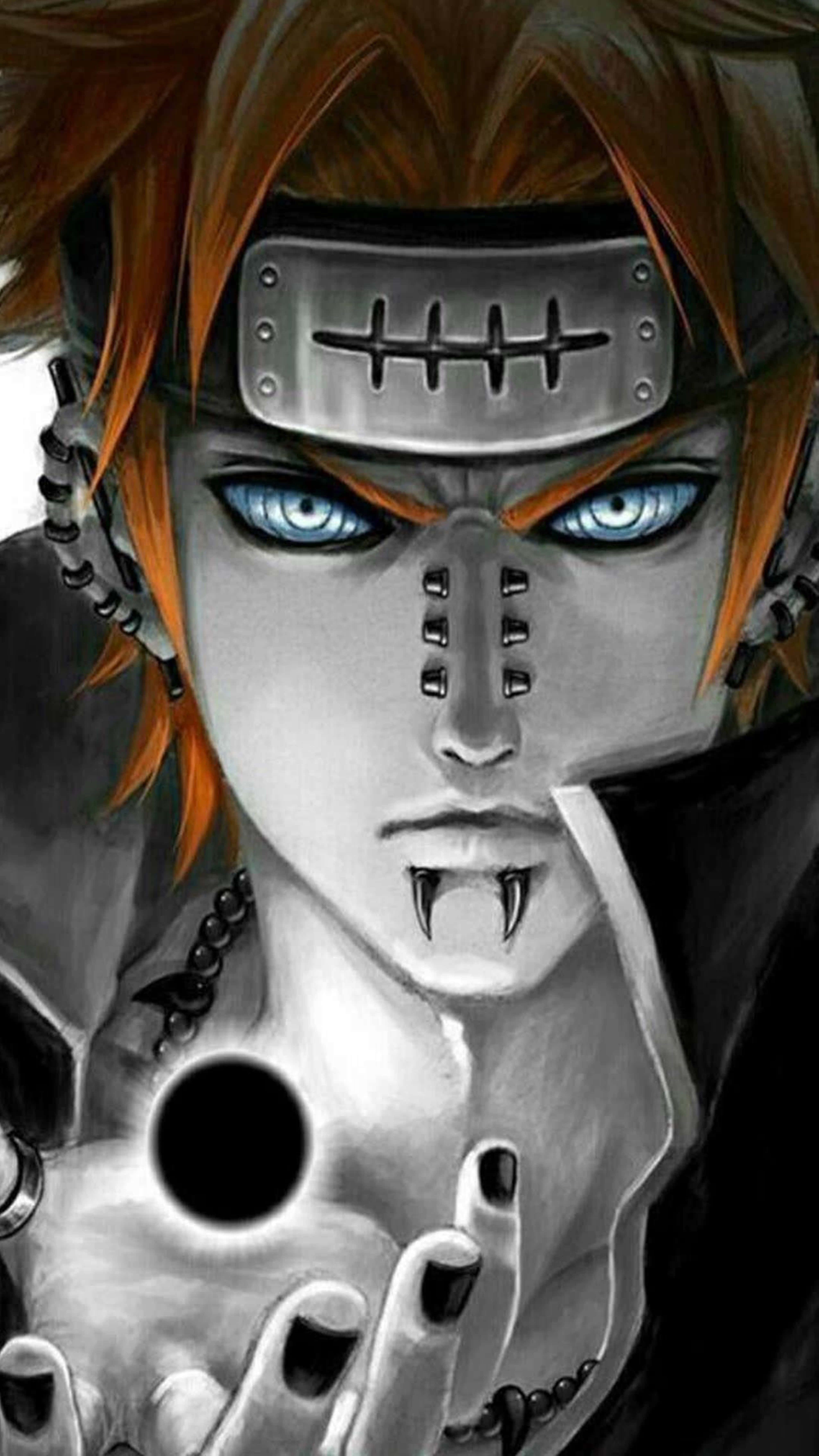 Naruto Pain prim-plan 4K Fundal