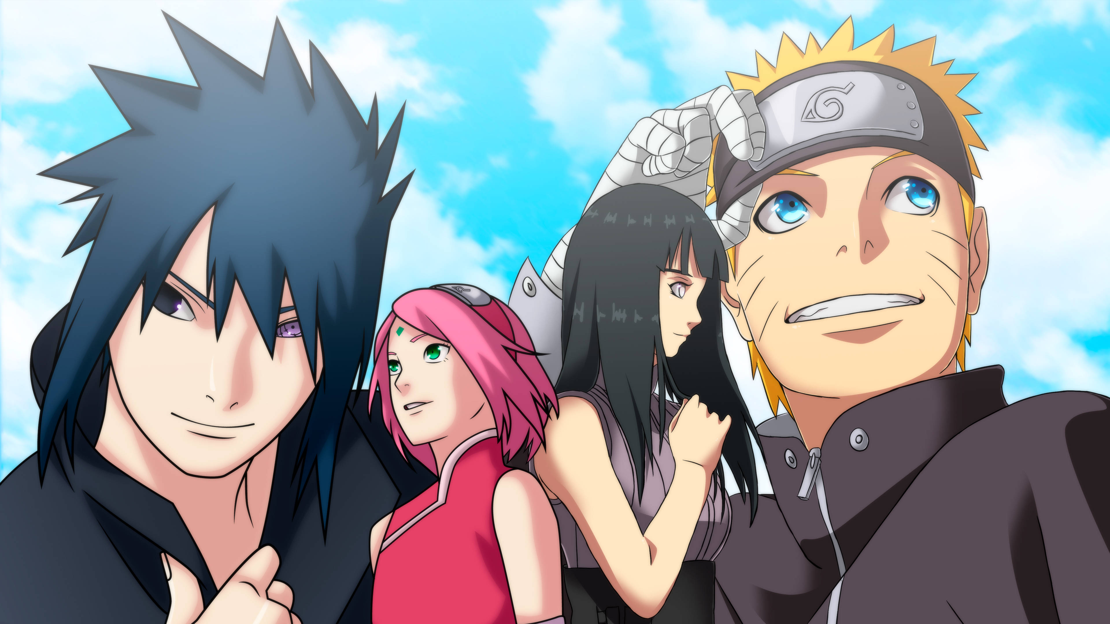 Naruto și Hinata cu SasuSaku Fundal