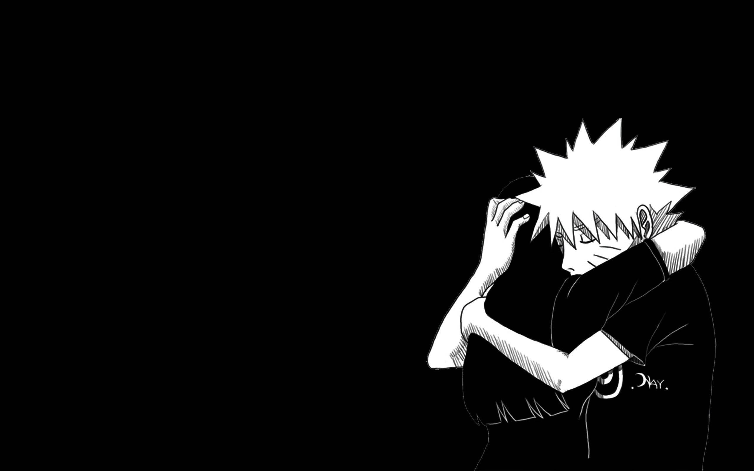 Naruto și Hinata alb-negru Fundal