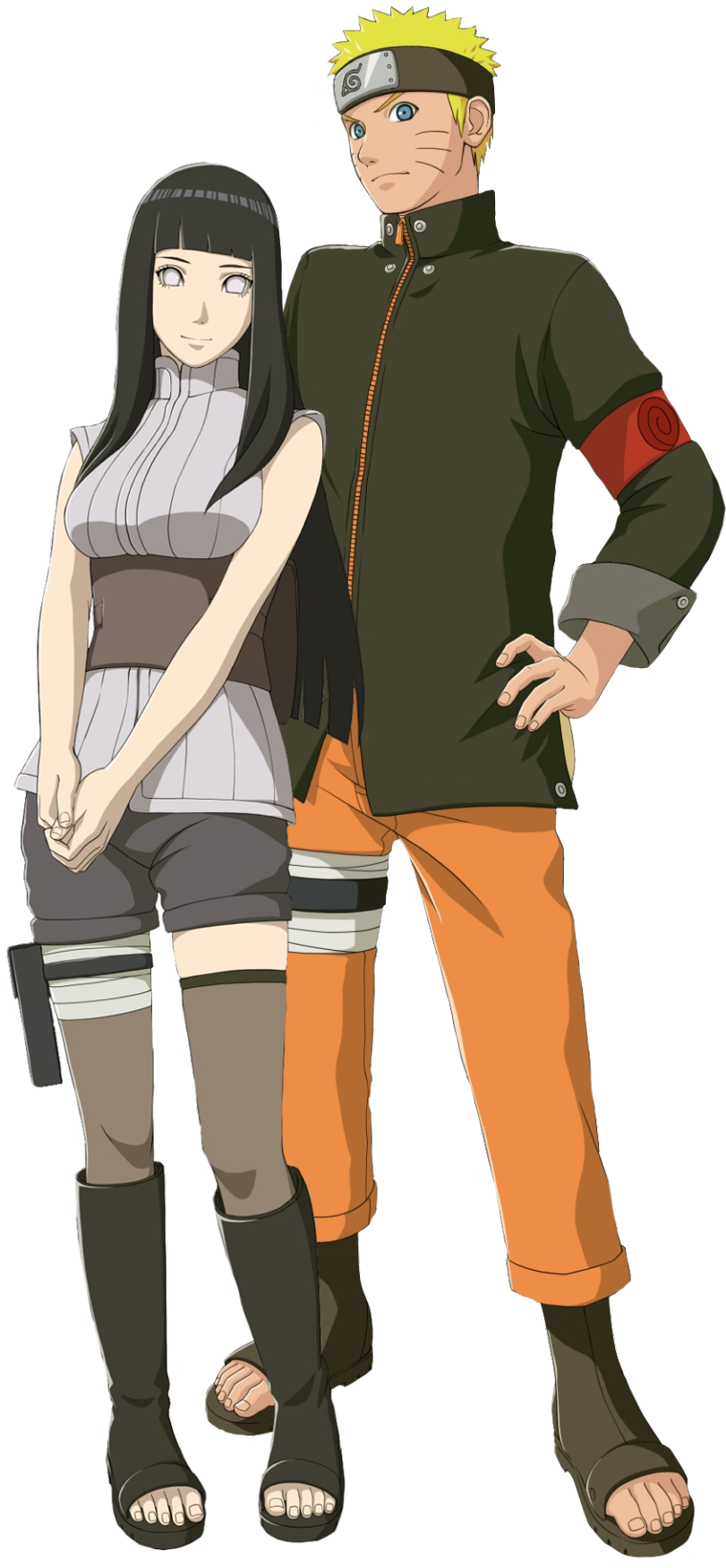 Naruto și Hinata stând unul lângă altul Fundal