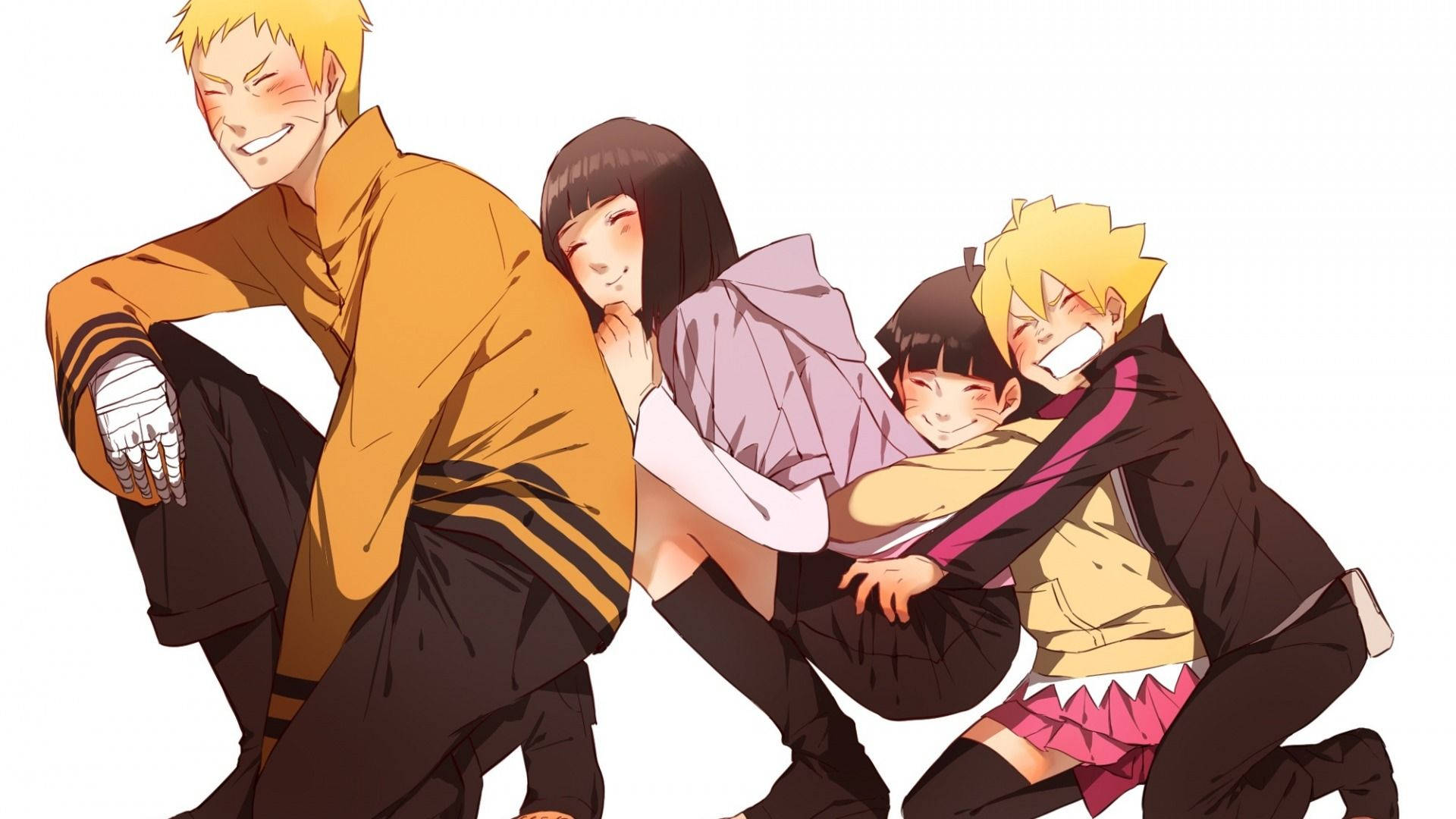 Naruto și Hinata cu copiii Fundal