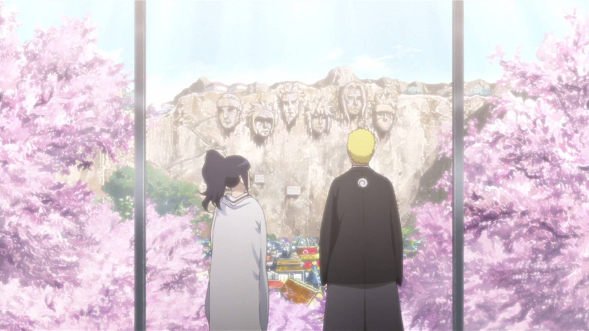 Naruto și Hinata la Stânca Hokage Fundal