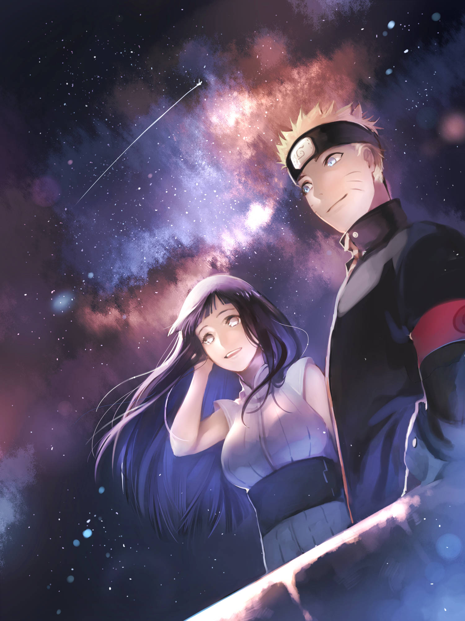 Naruto și Hinata sub steaua căzătoare Fundal
