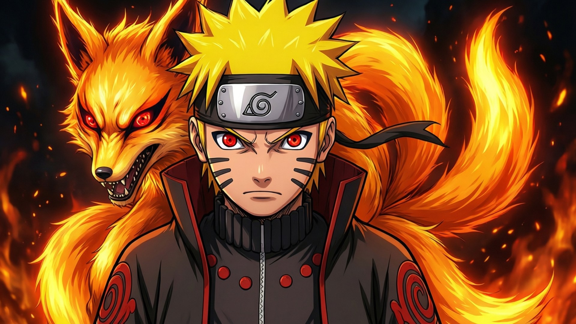 Naruto și Kurama Împreună Fundal