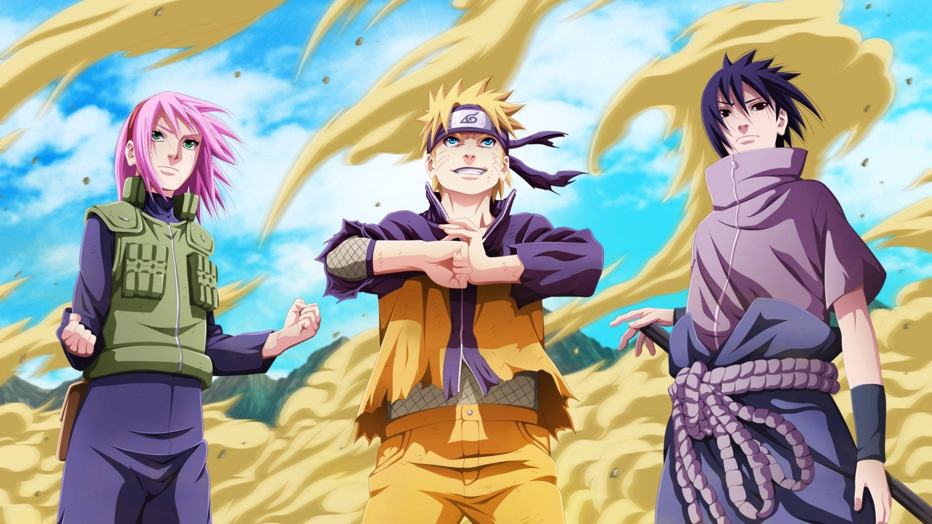 Naruto și prietenii săi cool Fundal