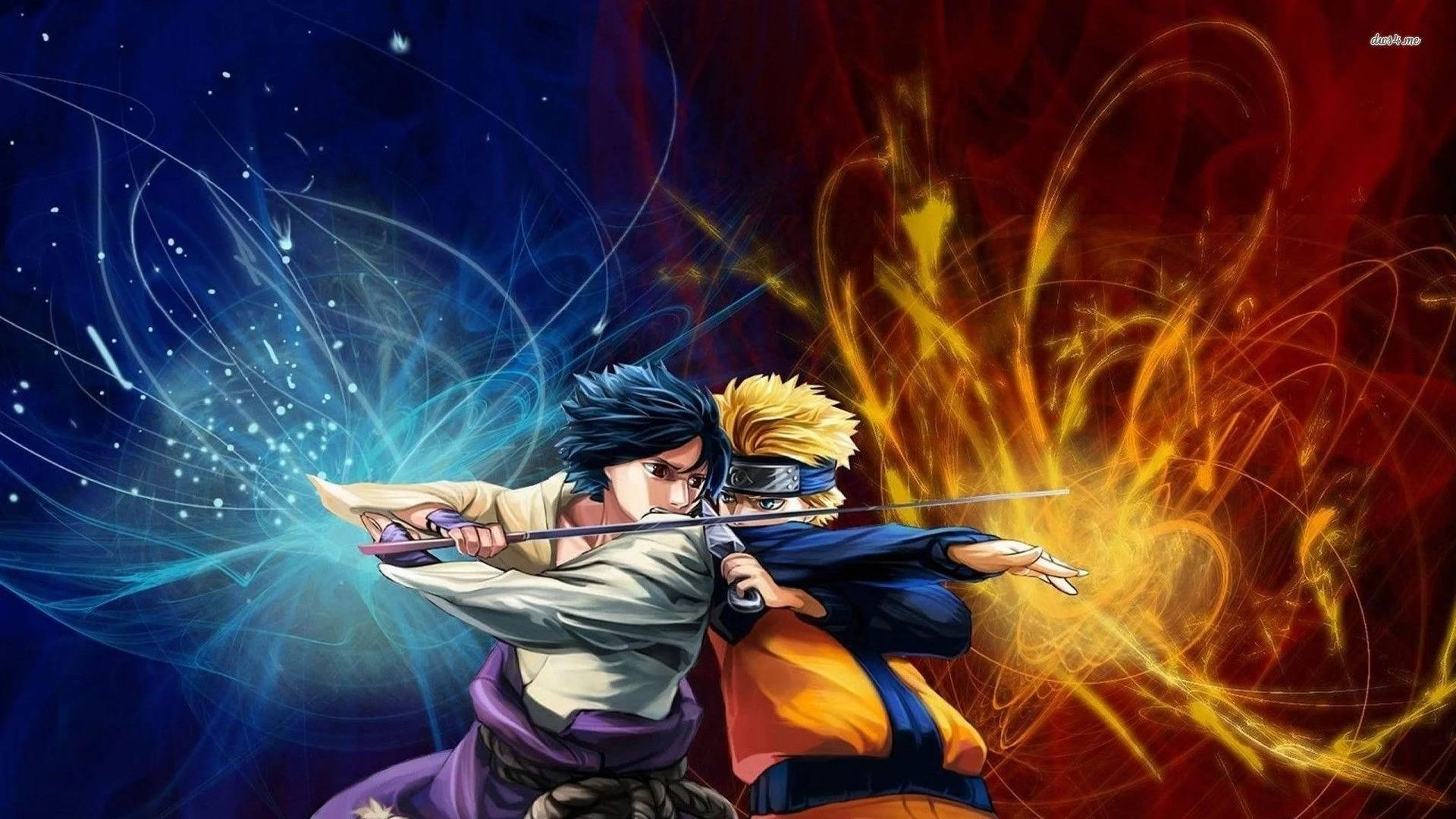 Naruto și Sasuke în Luptă Fundal