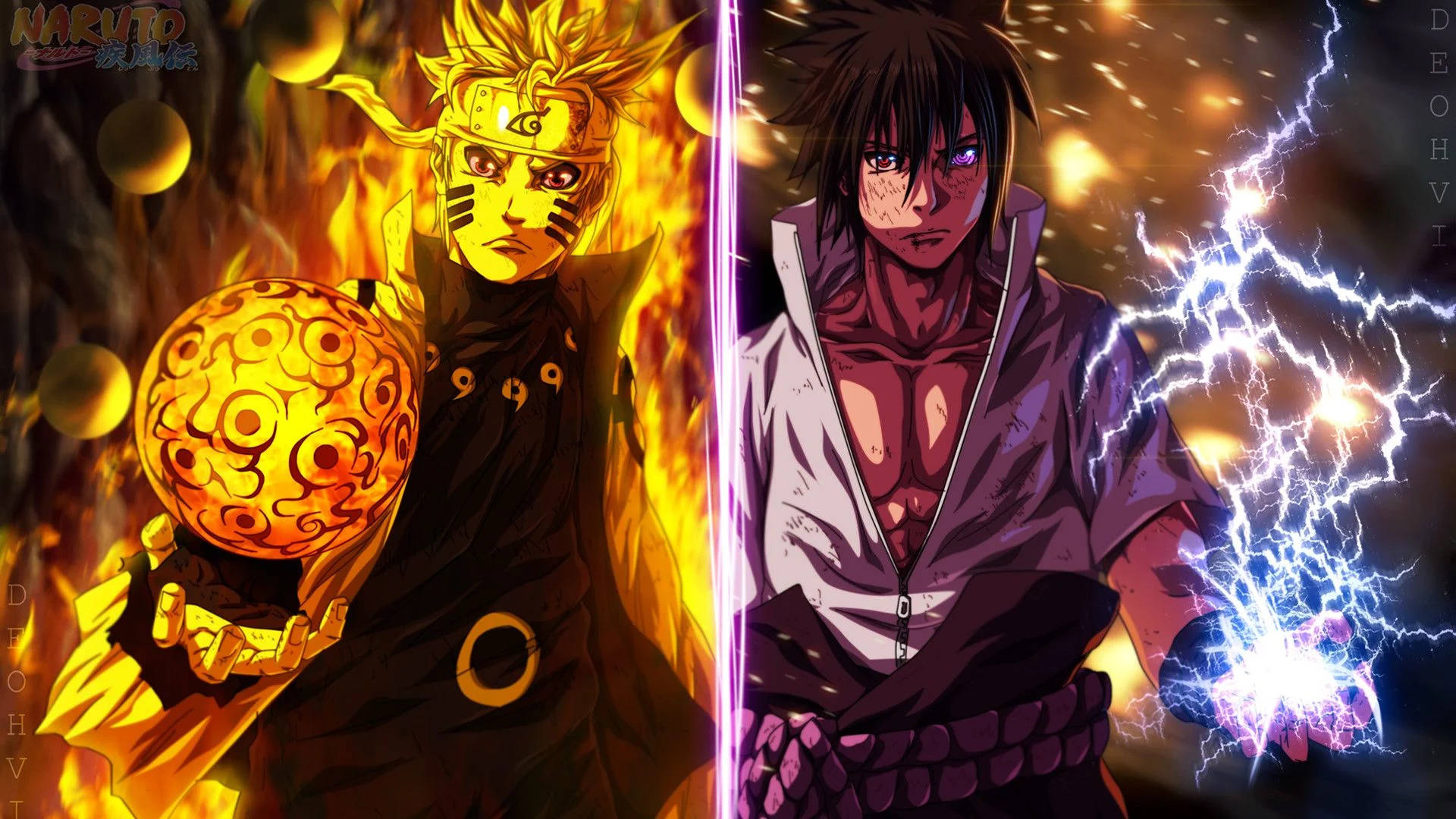Naruto și Sasuke Ninjutsu Fundal